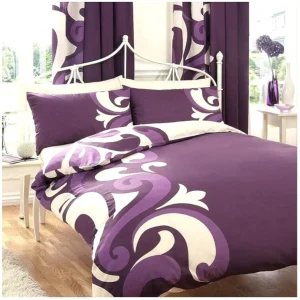 Purple Swell With White Reversable King Bedding Set